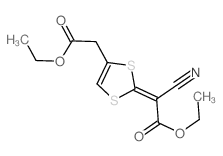 1,3-Dithiole-4-aceticacid, 2-(1-cyano-2-ethoxy-2-oxoethylidene)-, ethyl ester Structure