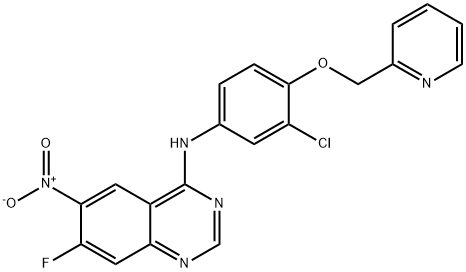 N-(3-Chloro-4-(pyridin-2-ylmethoxy)phenyl)-7-fluoro-6-nitroquinazolin-4-amine structure