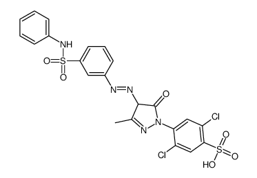 2,5-dichloro-4-[4,5-dihydro-3-methyl-5-oxo-4-[[3-[(phenylamino)sulphonyl]phenyl]azo]-1H-pyrazol-1-yl]benzenesulphonic acid结构式