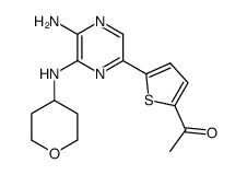 1-(5-(5-amino-6-(tetrahydro-2H-pyran-4-ylamino)pyrazin-2-yl)thiophen-2-yl)ethanone Structure