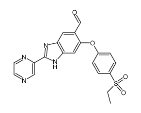 5-carbaldehyde-6-(4-(ethylsulfonyl)phenoxy)-2-pyrazin-2-yl-1H-benzimidazole结构式