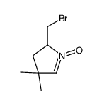 2-(bromomethyl)-4,4-dimethyl-1-oxido-2,3-dihydropyrrol-1-ium结构式