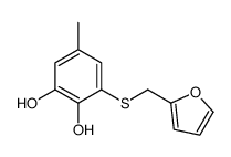 3-(furan-2-ylmethylsulfanyl)-5-methylbenzene-1,2-diol结构式