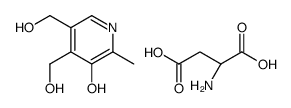 L-aspartic acid, compound with 5-hydroxy-6-methylpyridine-3,4-dimethanol (1:1) Structure