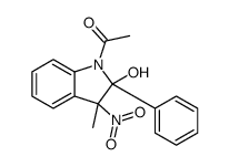 1-(2-hydroxy-3-methyl-3-nitro-2-phenylindol-1-yl)ethanone Structure