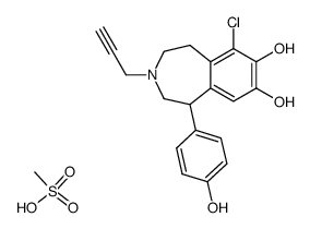 6-chloro-2,3,4,5-tetrahydro-1-(4-hydroxyphenyl)-1H-3-propargyl-3-bezazepine-7,8-diol methanesulfonate Structure