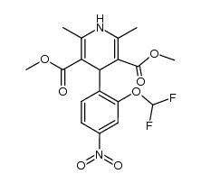 dimethyl 4-(2-(difluoromethoxy)-4-nitrophenyl)-2,6-dimethyl-1,4-dihydropyridine-3,5-dicarboxylate结构式