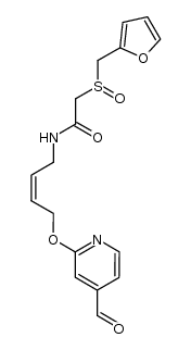 (Z)-N-(4-((4-formylpyridin-2-yl)oxy)but-2-en-1-yl)-2-((furan-2-ylmethyl)sulfinyl)acetamide结构式