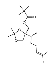 (4S)-2,2-Dimethyl-4-[1(1R)-1,5-dimethyl-4-hexenyl]-4-[(pivalyloxy)methyl]-1,3-dioxolane Structure