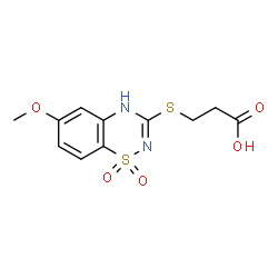 3-[(6-Methoxy-2H-1,2,4-benzothiadiazine 1,1-dioxide)-3-ylthio]propanoic acid结构式