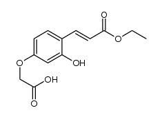 (E)-3-(4-carboxymethoxy-2-hydroxyphenyl)acrylic acid ethyl ester结构式