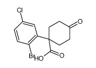 1-(2-Bromo-5-chlorophenyl)-4-oxocyclohexanecarboxylic acid structure