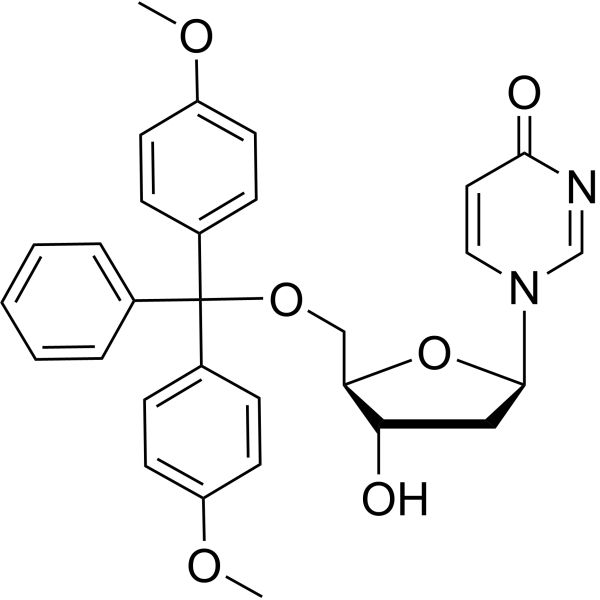 2-Deoxy-2’-deoxy-5’-(4,4’-dimethoxytrityl)uridine结构式