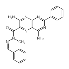 4,7-diamino-N-(benzylideneamino)-N-methyl-2-phenyl-pteridine-6-carboxamide structure