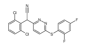 2-(2,6-二氯苯基)-2-(6-(2,4-二氟苯基硫代)吡嗪-3-基)乙腈结构式