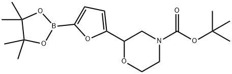 tert-butyl 2-(5-(4,4,5,5-tetramethyl-1,3,2-dioxaborolan-2-yl)furan-2-yl)morpholine-4-carboxylate Structure