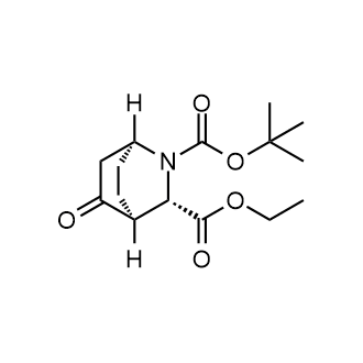 2-(叔丁基)3-乙基(1S,3S,4S)-5-氧代-2-氮杂双环[2.2.2]辛烷-2,3-二甲酸酯结构式