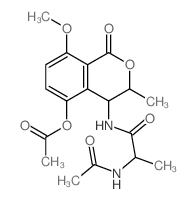 Propanamide, 2-(acetylamino)-N-[5-(acetyloxy)-3,4-dihydro-8-methoxy-3-methyl-1-oxo-1H-2-benzopyran-4-yl]- Structure