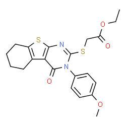 ethyl 2-((3-(4-methoxyphenyl)-4-oxo-3,4,5,6,7,8-hexahydrobenzo[4,5]thieno[2,3-d]pyrimidin-2-yl)thio)acetate structure