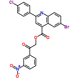 2-(3-Nitrophenyl)-2-oxoethyl 6-bromo-2-(4-chlorophenyl)-4-quinolinecarboxylate结构式