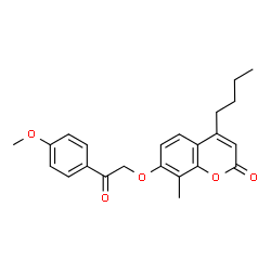 4-butyl-7-[2-(4-methoxyphenyl)-2-oxoethoxy]-8-methylchromen-2-one structure