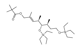 (4R,5S,6S,E)-2,4,6-trimethyl-5,8-bis((triethylsilyl)oxy)oct-2-en-1-yl pivalate结构式