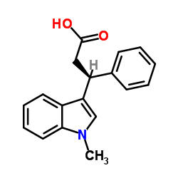 (3S)-(+)-3-(1-甲基吲哚)-3-苯丙酸结构式