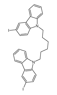 3-iodo-9-[6-(3-iodocarbazol-9-yl)hexyl]carbazole结构式