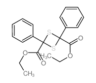 1,3-Dithietane-2,4-dicarboxylicacid, 2,4-diphenyl-, 2,4-diethyl ester结构式