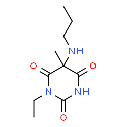 2,4,6(1H,3H,5H)-Pyrimidinetrione,1-ethyl-5-methyl-5-(propylamino)-(9CI) Structure