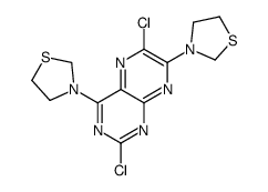 3-[2,6-dichloro-4-(1,3-thiazolidin-3-yl)pteridin-7-yl]-1,3-thiazolidine结构式