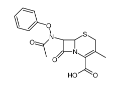 (6R-trans)-7-(acetylphenoxyamino)-3-methyl-8-oxo-5-thia-1-azabicyclo[4.2.0]oct-2-ene-2-carboxylic acid Structure