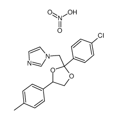 1-[2-(4-Chloro-phenyl)-4-p-tolyl-[1,3]dioxolan-2-ylmethyl]-1H-imidazole; compound with nitric acid结构式