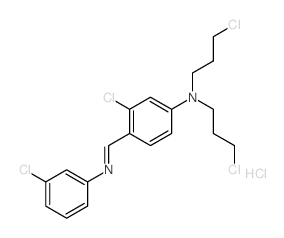 3-chloro-4-[(3-chlorophenyl)iminomethyl]-N,N-bis(3-chloropropyl)aniline结构式