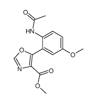 5-(2-acetylamino-5-methoxy-phenyl)-oxazole-4-carboxylic acid methyl ester结构式