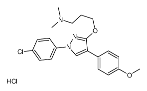 3-[1-(4-chlorophenyl)-4-(4-methoxyphenyl)pyrazol-3-yl]oxy-N,N-dimethylpropan-1-amine,hydrochloride Structure