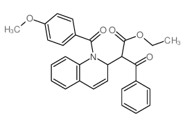 2-Quinolineacetic acid,a-benzoyl-1,2-dihydro-1-(4-methoxybenzoyl)-,ethyl ester structure