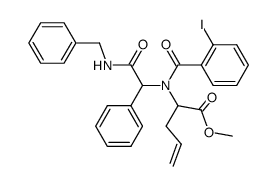 2-[(Benzylcarbamoyl-phenyl-methyl)-(2-iodo-benzoyl)-amino]-pent-4-enoic acid methyl ester结构式