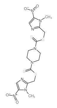 1,4-Piperazinedicarbothioic acid, bis[ (1-methyl-5-nitro-1H-imidazol-2-yl)methyl] ester structure