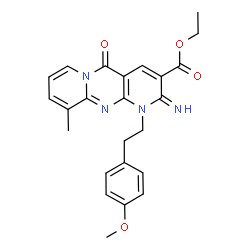 ethyl 2-imino-1-[2-(4-methoxyphenyl)ethyl]-10-methyl-5-oxo-1,5-dihydro-2H-dipyrido[1,2-a:2,3-d]pyrimidine-3-carboxylate Structure