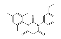 1-mesityl-3-(3-methoxyphenyl)-2-thioxodihydropyrimidine-4,6(1H,5H)-dione结构式