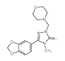 5-benzo[1,3]dioxol-5-yl-4-methyl-2-(morpholin-4-ylmethyl)-1,2,4-triazole-3-thione结构式