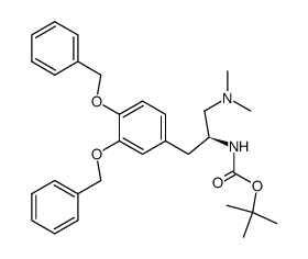 (2S)-[2-(3,4-bis-benzyloxyphenyl)-1-(dimethylaminomethyl)ethyl]carbamic acid tert-butyl ester结构式