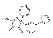 2-amino-3-methyl-5-pyridin-4-yl-5-(3-thien-2-ylphenyl)-3,5-dihydro-4H-imidazol-4-one Structure