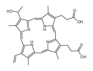 8-(1-hydroxyethyl)-3-vinyldeuteroporphyrin结构式