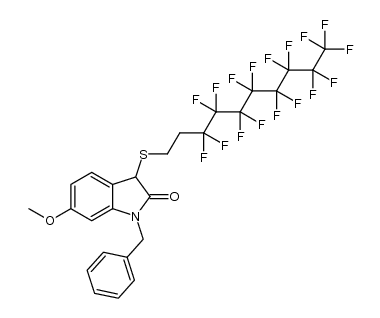 6-methoxy-3-(3,3,4,4,5,5,6,6,7,7,8,8,9,9,10,10,10-heptadecafluorodecylsulfanyl)-1-benzyl-1,3-dihydroindol-2-one Structure