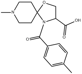 8-methyl-4-(4-methylbenzoyl)-1-oxa-4,8-diazaspiro[4.5]decane-3-carboxylic acid Structure