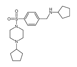 N-[[4-(4-cyclopentylpiperazin-1-yl)sulfonylphenyl]methyl]cyclopentanamine Structure