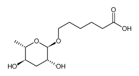 6-(((2R,3R,5R,6S)-3,5-dihydroxy-6-methyltetrahydro-2H-pyran-2-yl)oxy)hexanoic acid Structure