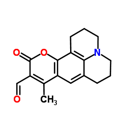 8-METHYL-10-OXO-2,3,5,6-TETRAHYDRO-1H,4H,10H-11-OXA-3A-AZA-BENZO[DE]ANTHRACENE-9-CARBALDEHYDE结构式